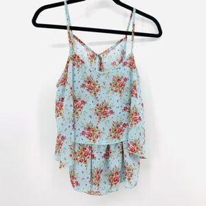 Anthropologie Paper Crane Floral Ruffle Kimono Flo